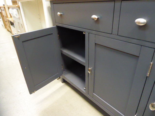 Large blue painted oak top sideboard with 2 drawers and 3 cupboards (42) - Image 3 of 3