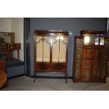 Early 20th century mahogany glazed display cabinet on cabriole claw and ball feet