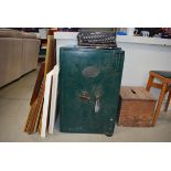 Green painted Victorian single door safe