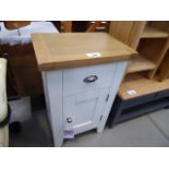 5015 - White painted oak cupboard with single drawer and single door (7)