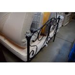 5276 4'6'' black painted metal bedstead