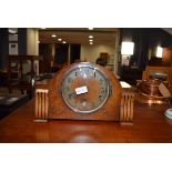 Mid-century oak case mantle clock