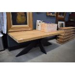 Rectangular oak finished coffee table