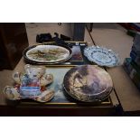 Small quantity of collectors plates plus constable print and print with sailing ships