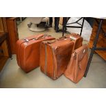 Vintage leather suitcase, Antler case, faux leather handbag