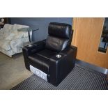 5232 - Pulaski black leather finish electrically operated reclining armchair Working order unknown
