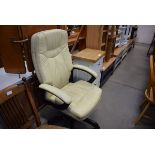 Cream faux leather office chair Dirty