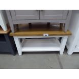 White painted oak top coffee table with shelf under (16)