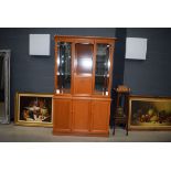 Late 20th century teak finished display cabinet