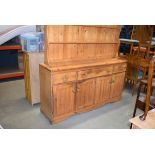 Pine dresser with 3 drawers and 4 doors under