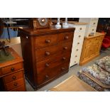 Late 19th century mahogany chest of 2 short and 3 long graduated drawers In need of attention