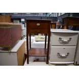 Mahogany sewing box with drawer and shelf under