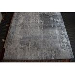 Clearwater modern pale blue and grey carpet, approx 200 x 290cm Used: slight staining and frayed