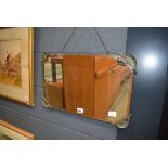 1940's bevelled wall mirror with shell motifs