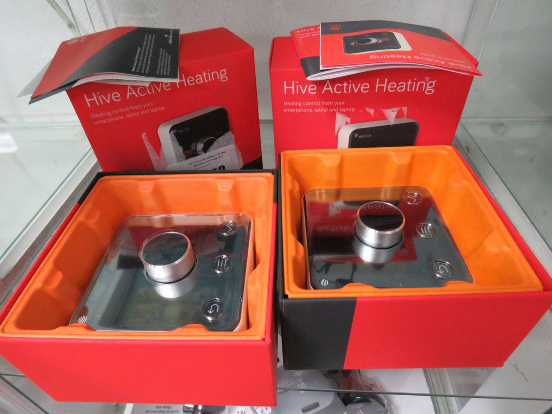 2x Hive Active heating thermostat controls in boxes