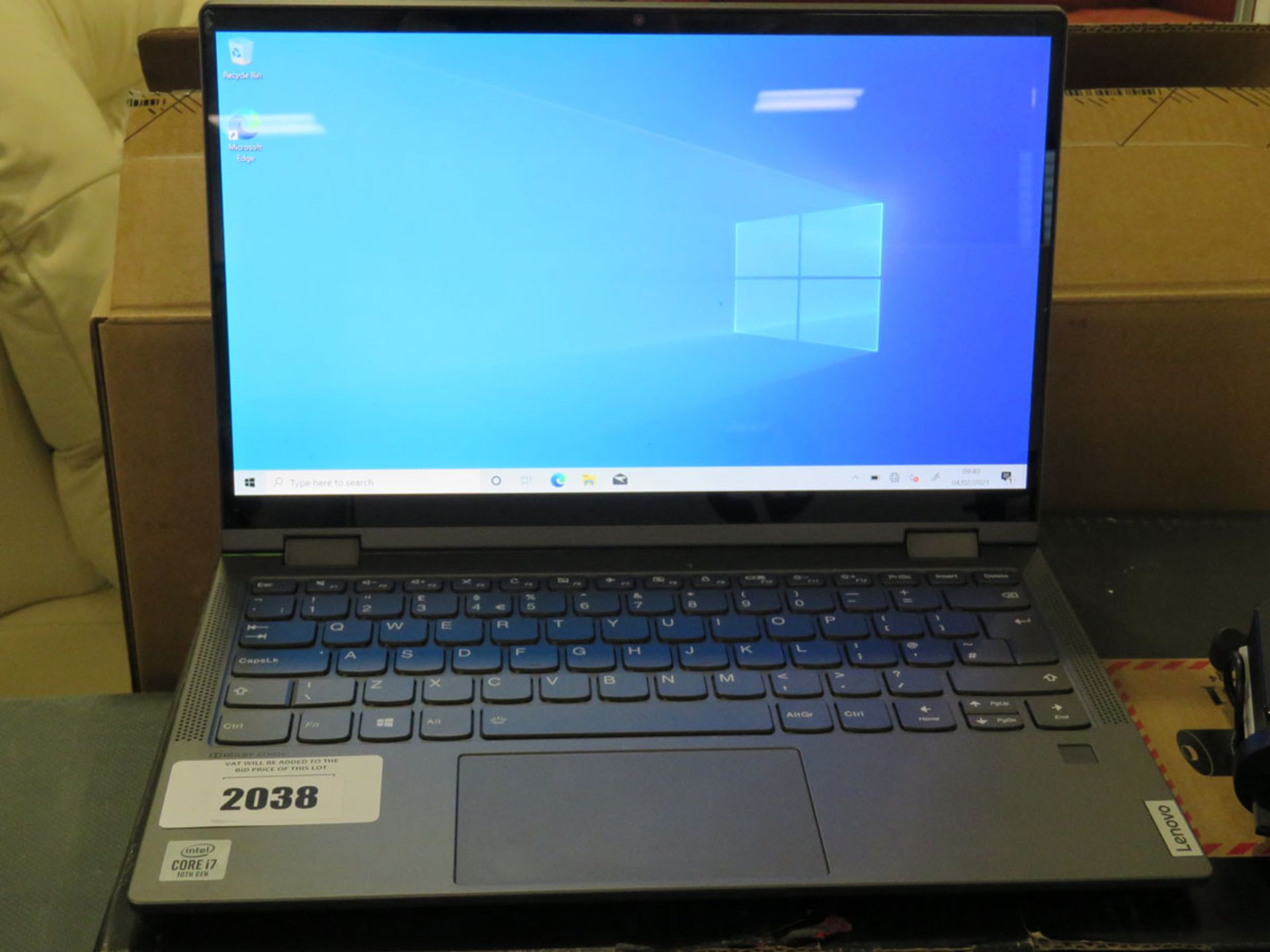 Lenovo Yoga C640-13IML laptop, intel i7 10th gen processor, 8gb ram, 512gb storage, Windows 10 - Image 2 of 2