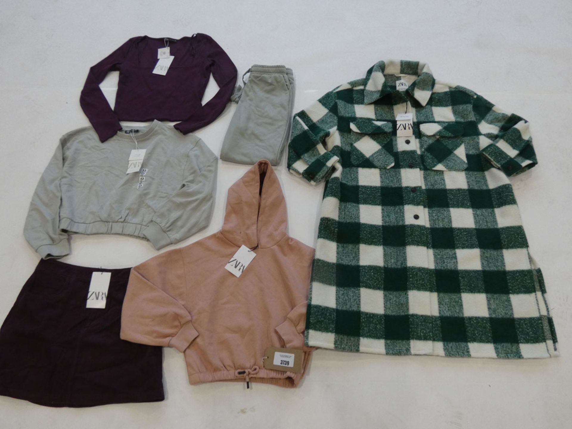 Selection of Zara clothing to include coat, tops, skirts & joggers - sizes M-L