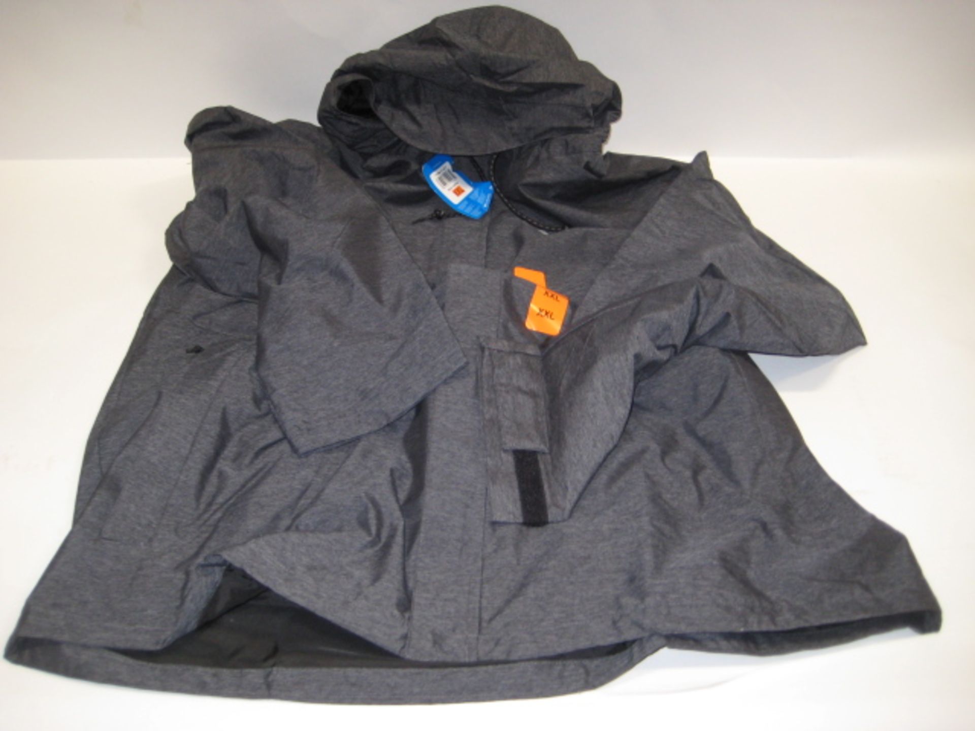Box containing 20 Columbia light weight hooded rain jackets in grey and blue - Image 2 of 2