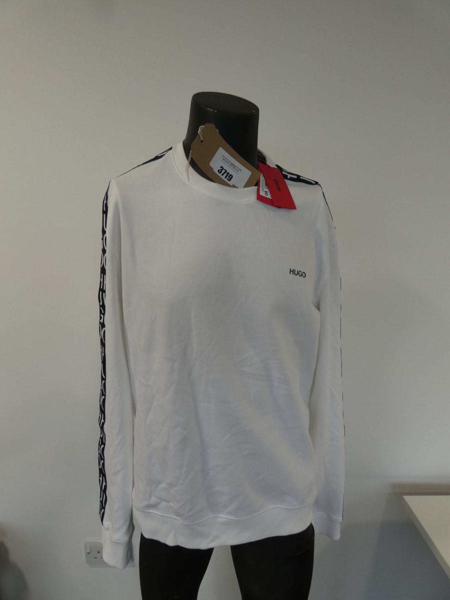 Hugo Boss men's doby tape sweat in white size XLarge (Mannequin not included)