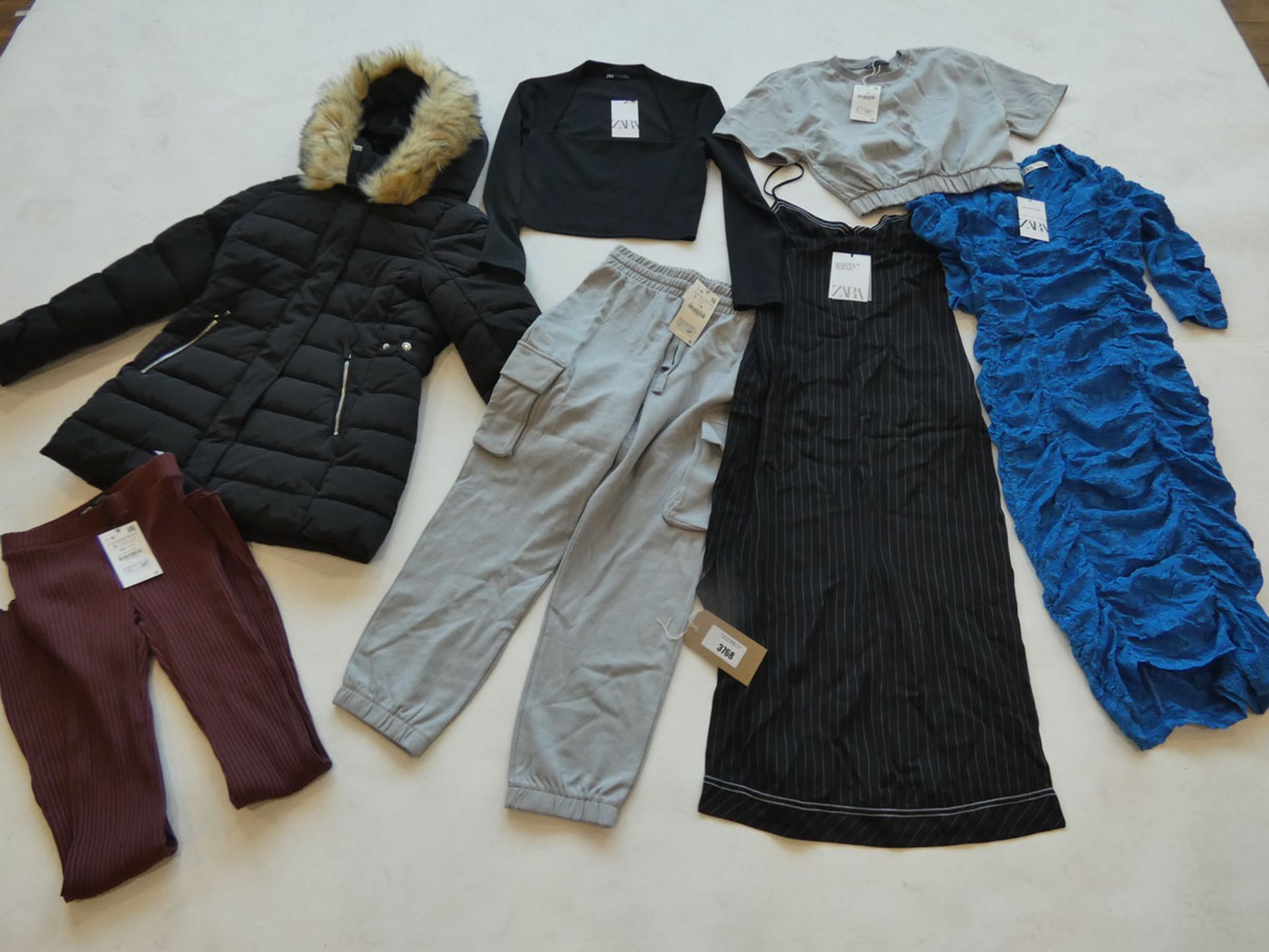 Selection of Zara clothing to include tops, dresses, coat, etc - in various sizes