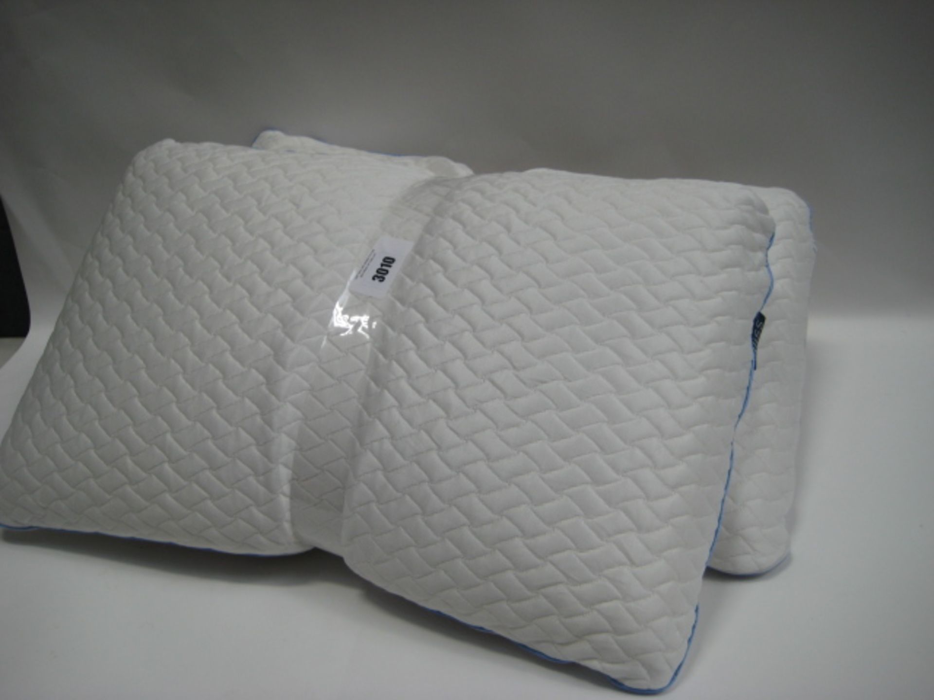 Two memory foam pillows by Snuggle Down Bliss, unboxed/unbagged