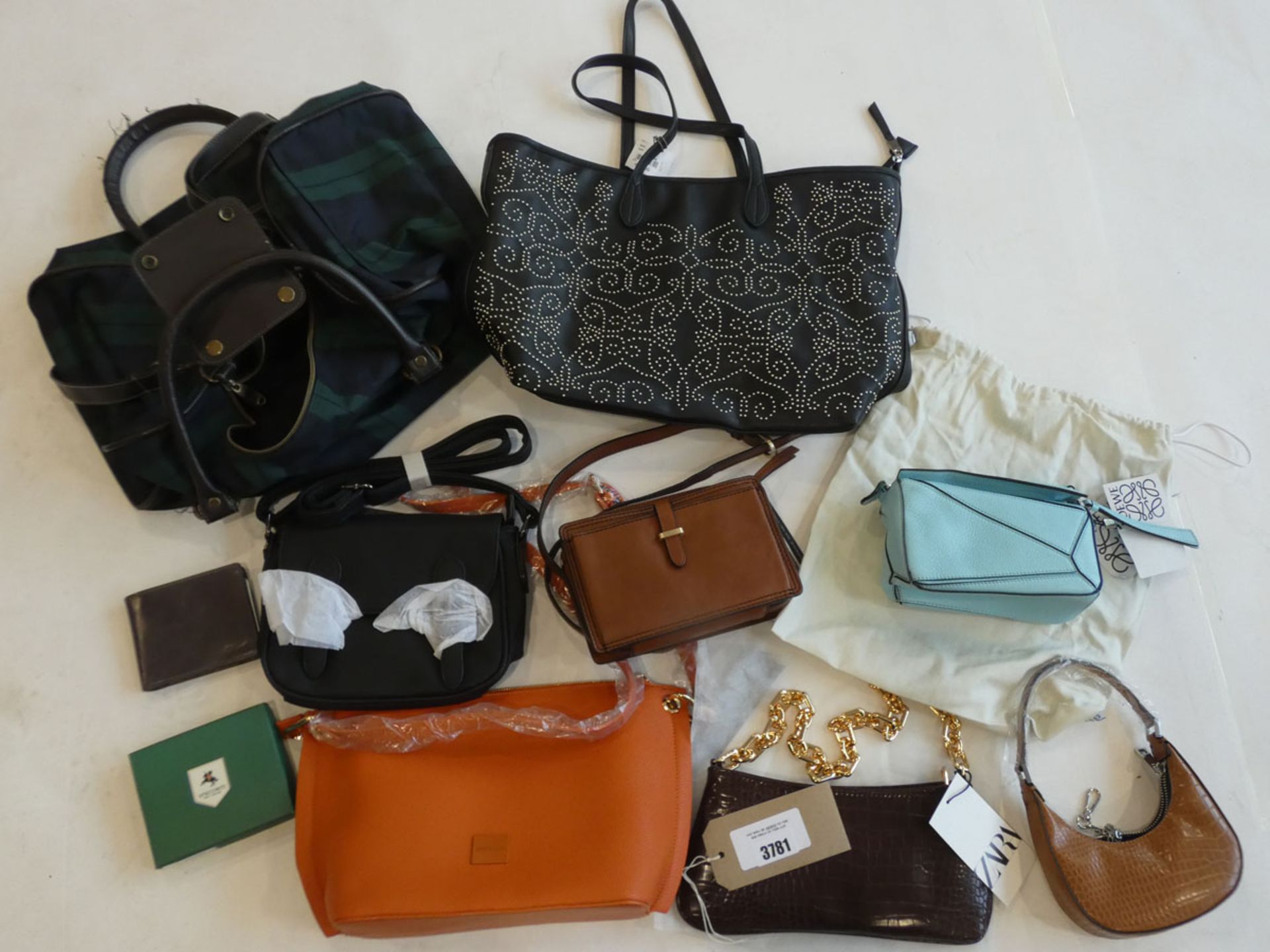 Selection of bags, handbags, wallets, etc