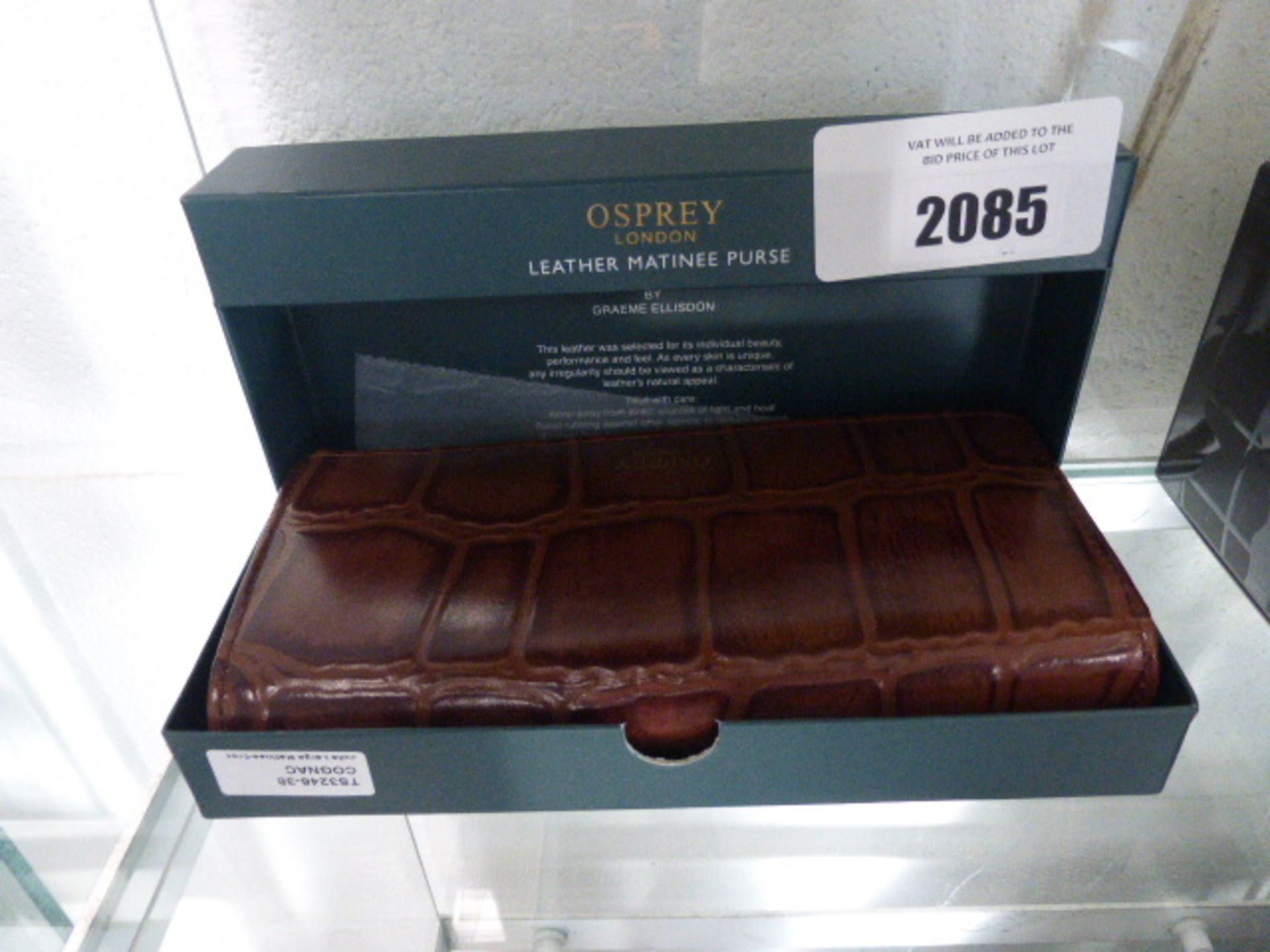 Osprey leather matinee purse with box