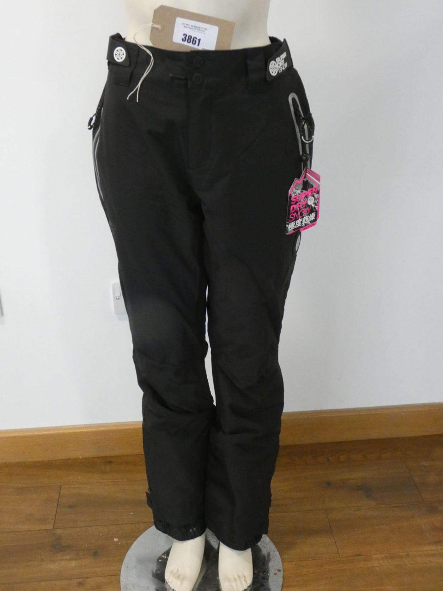 Superdry Snow ladies luxe snow pant trousers in onyx black size 12