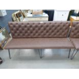 Brown studded back bench seat (137)