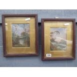 5136 - Pair of framed and glazed paintings, river scenes