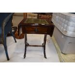 A reproduction drop side sofa table, w. 44 cm