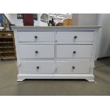 White painted 6 drawer chest