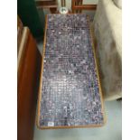 Tile topped teak coffee table