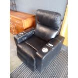 5213 - Black leather effect electric reclining armchair