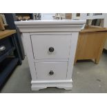 White painted bedside unit with 2 drawers (7)