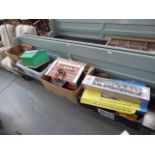 4 boxes containing train track and scenery plus a boxed 'Lima' 0 scale Great Western Carriage