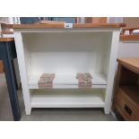 White painted oak top open front bookcase (49)
