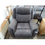 5033 - Grey suede effect electric reclining armchair