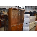 A mid 20th century glazed mahogany finish cabinet, w. 68.5 cm Fair condition