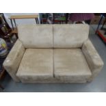 Brown suede effect sofa bed