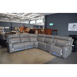 Grey leather effect modular 6 piece corner suite