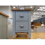 Grey painted oak top 2 drawer chest (130)