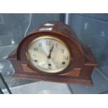 Dome topped chiming mantle clock