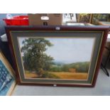 Framed farming print 'The Hay Cutters, Woodland and Farm Building'