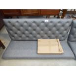 Grey studded back bench seat, with legs (no fixings)