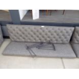 Grey studded back bench seat, with legs (no fixings)