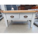 Grey painted oak top 4 drawer coffee table