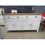 Cream painted oak top large sideboard with 2 long drawers and 2 2 door cupboards (3)