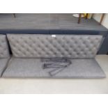 Grey studded back bench seat, with legs (no fixings)