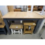 Blue painted oak top extending dining table (54)